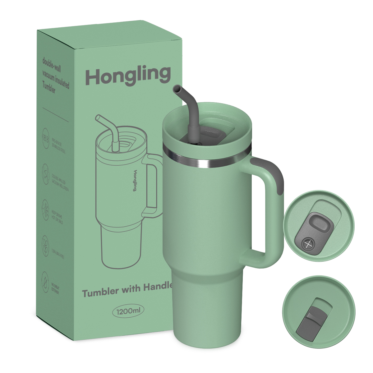 Custom wholesale 40oz Wall Stainless Steel Insulated Tumbler BPA-free water bottle