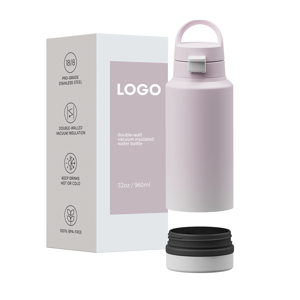 32oz New Design Wide Mouth Double Wall Insulated Water Bottle With Detachable Compartment