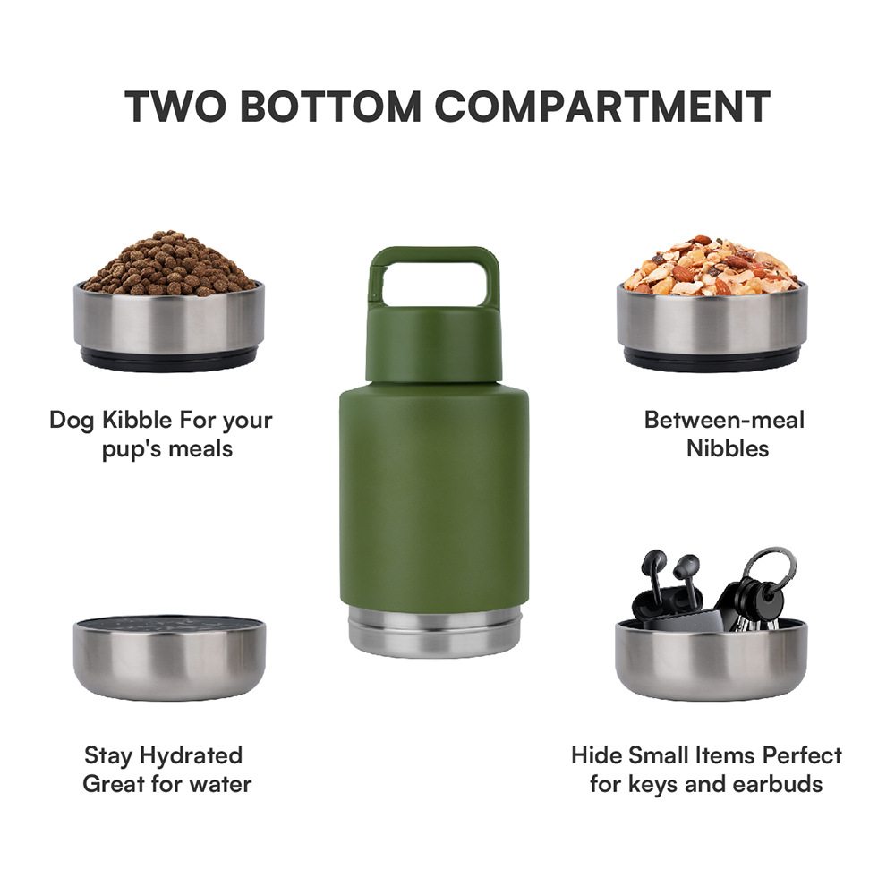 stainless steel insulated water bottle Large-capacity insulated bottle with pet bowl same as stanley Hydro Flask