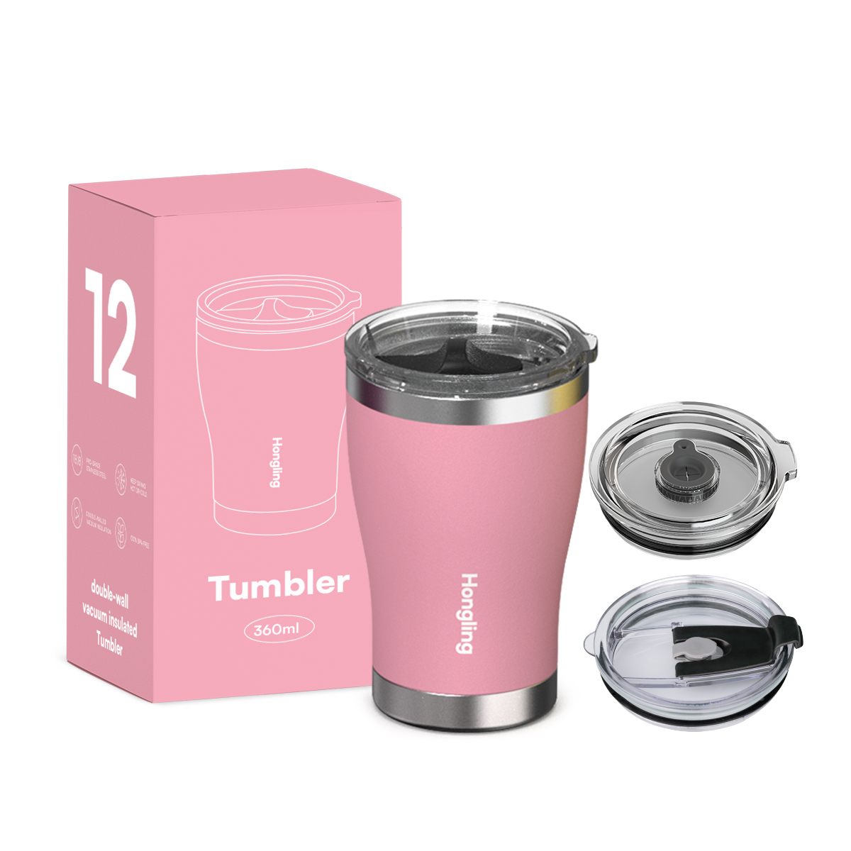 Hongling wholesale coffee mug water bottle Insulated travel coffee mug Stainless steel tumbler manufacturer Double wall thermos cup