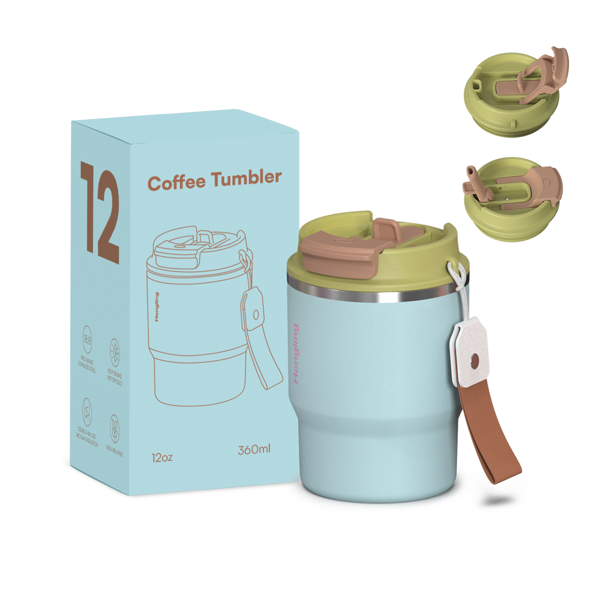 Certified Quality Premium Stainless Steel Vacuum Insulated Coffee Tumbler 360ml coffee mugs Capacity Modern Compact Portable for Travel water bottle manufacturer