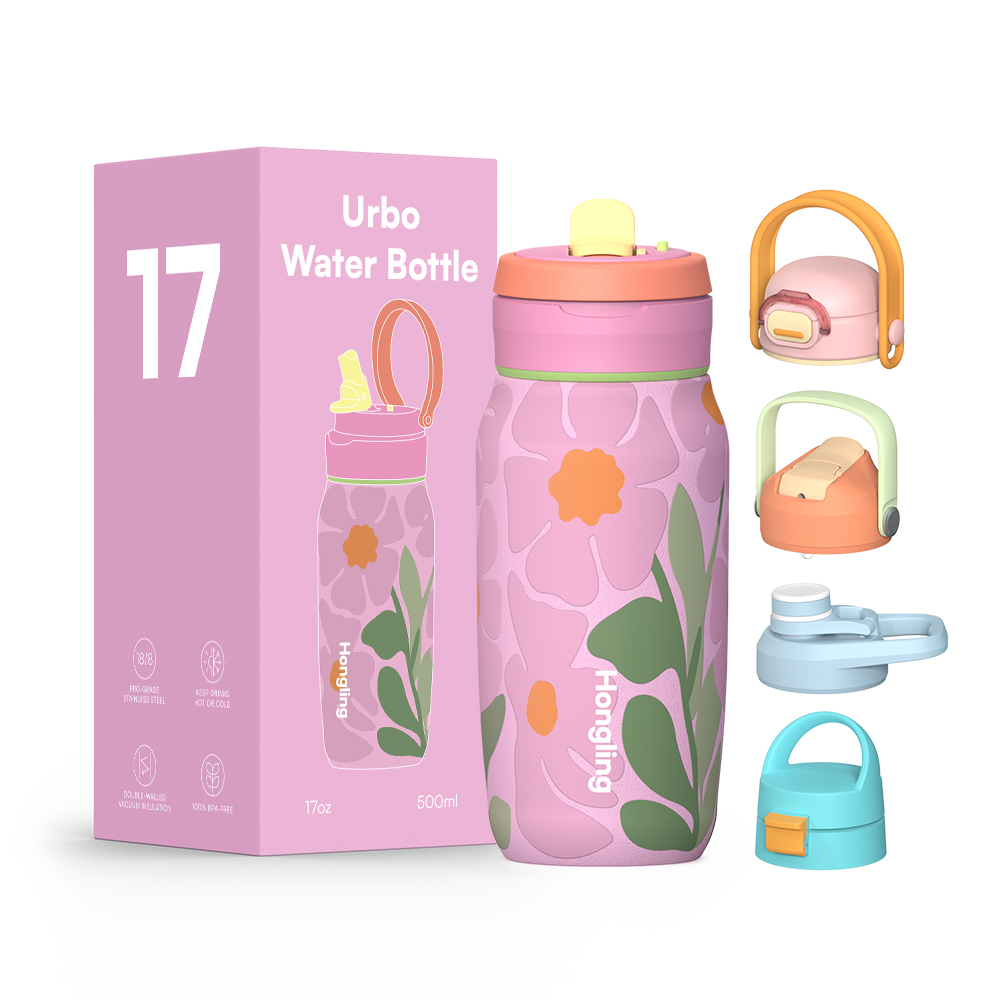 Valentine's Day Premium Insulated Water Bottle Food Grade 304 Stainless Steel Sports Water Bottles with Customized Logo Hong Ling Cup