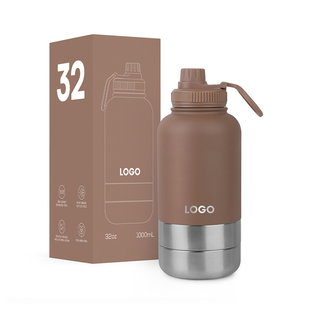 stainless steel insulated water bottle Large-capacity insulated bottle with pet bowl same as stanley Hydro Flask