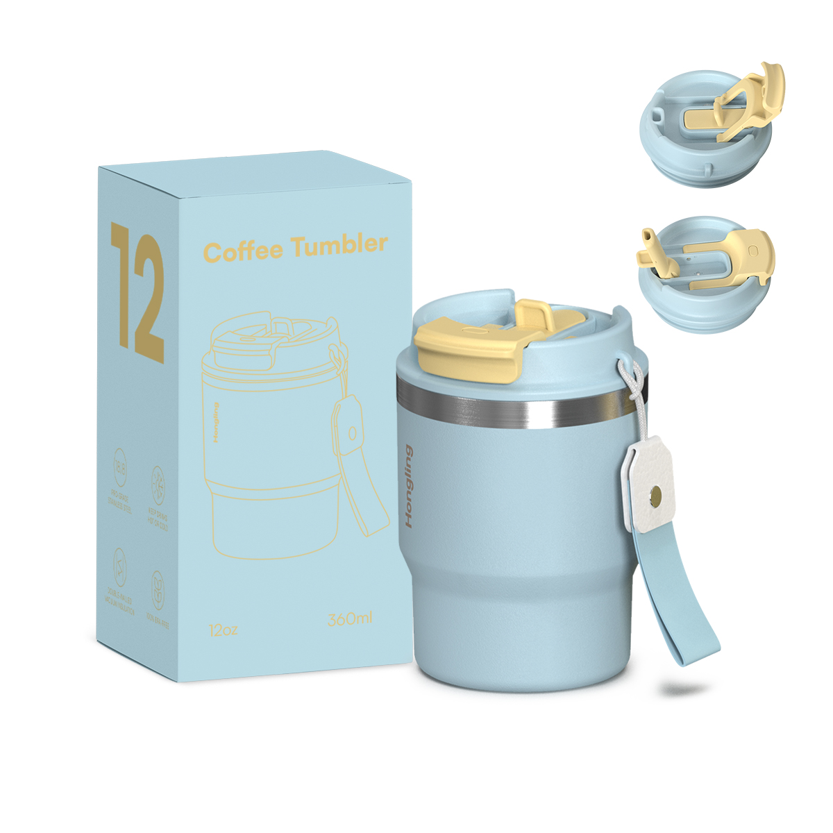 Certified Quality Premium Stainless Steel Vacuum Insulated Coffee Tumbler 360ml coffee mugs Capacity Modern Compact Portable for Travel water bottle manufacturer