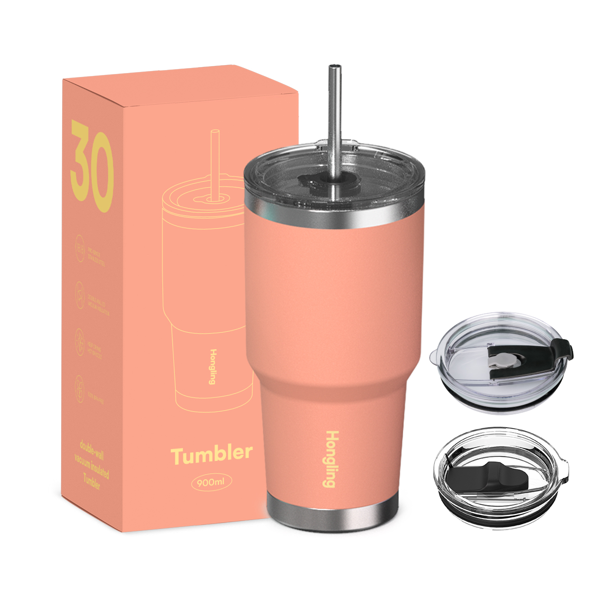 Hongling wholesale coffee mug water bottle Insulated travel coffee mug Stainless steel tumbler manufacturer Double wall thermos cup