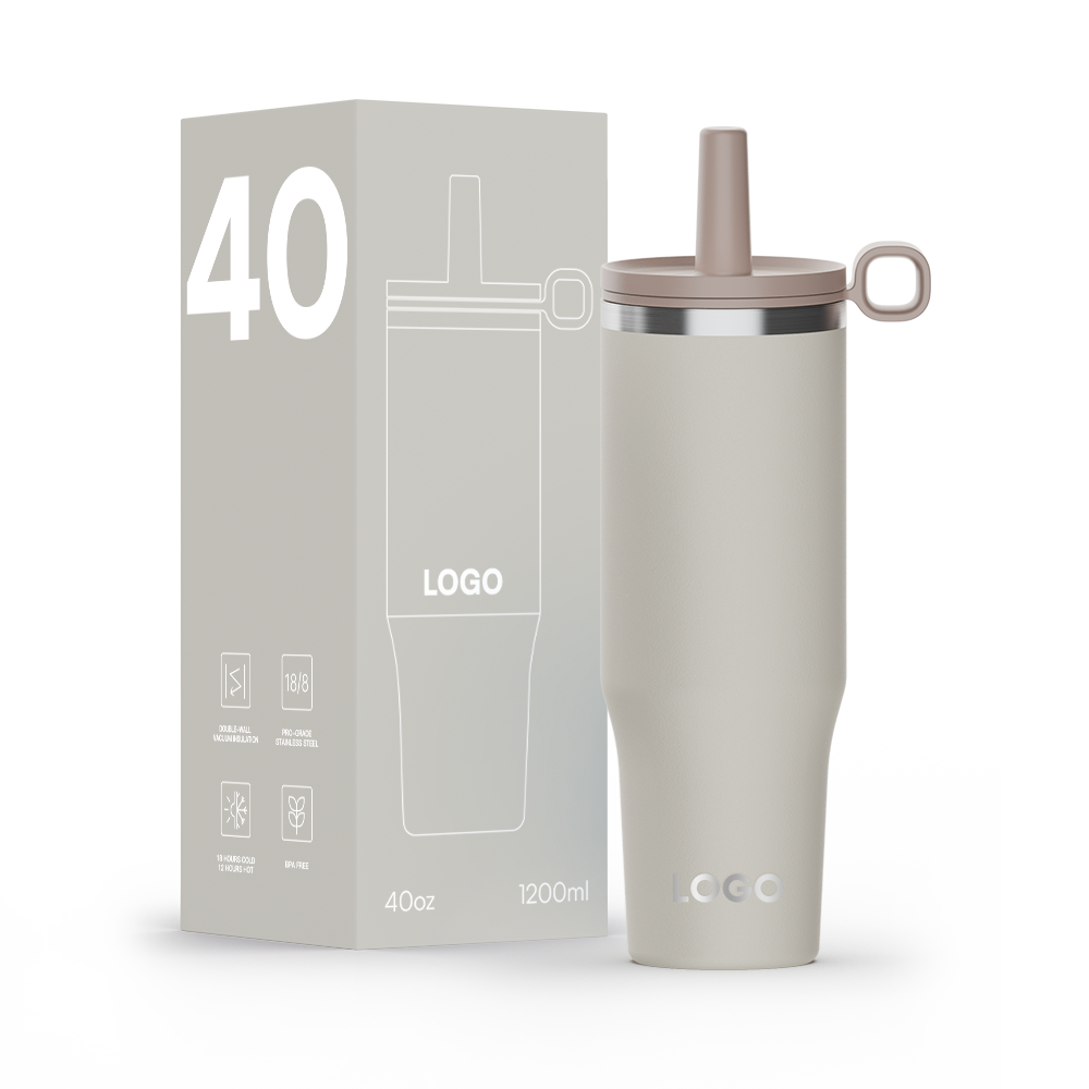 32oz/40oz/50oz Travel Coffee Tumbler, Stainless Steel Tumbler Mug Insulated for Hot and Cold, Metal Water Bottle with Straw and Handle and Swivel Seal Lid