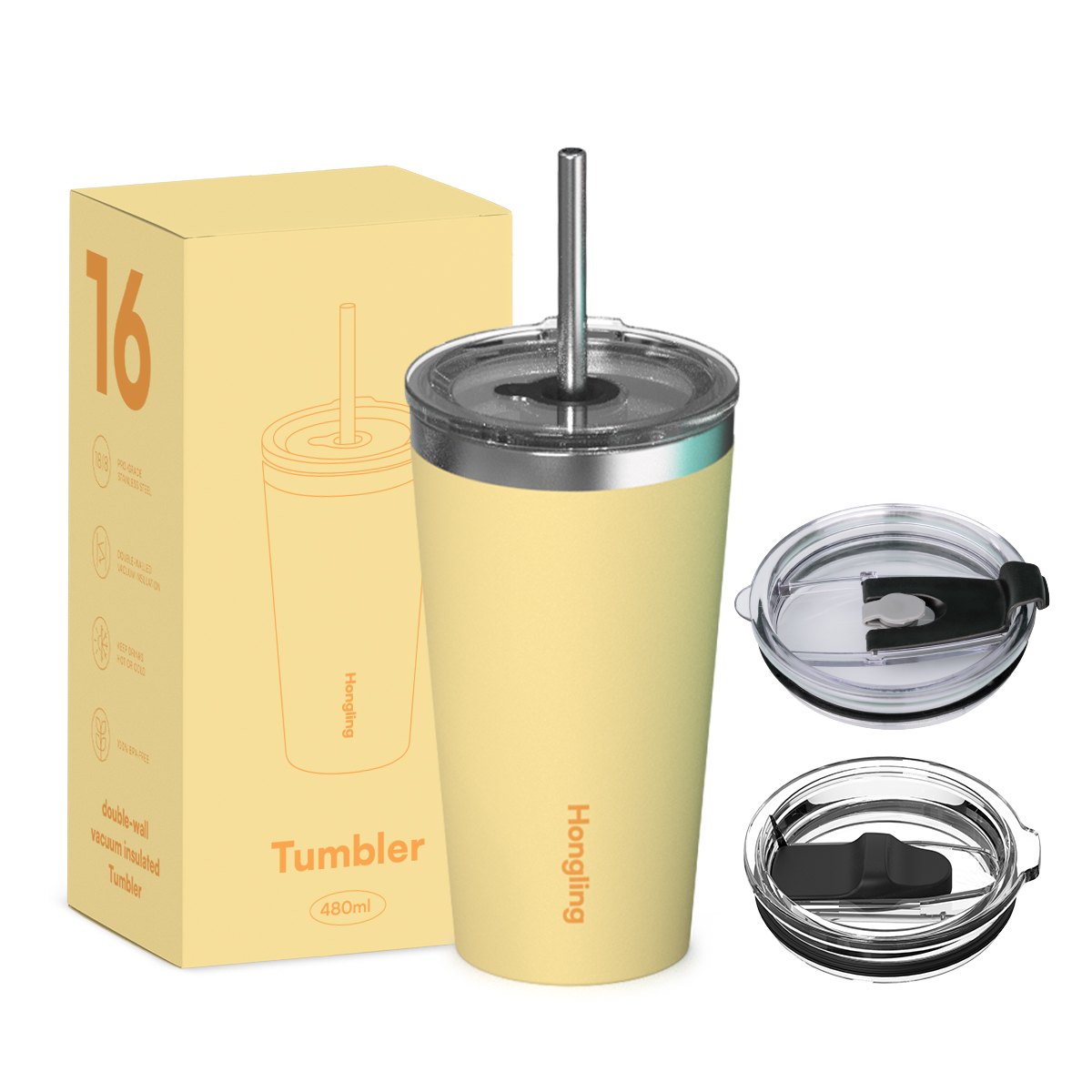 Hongling wholesale coffee mug water bottle Insulated travel coffee mug Stainless steel tumbler manufacturer Double wall thermos cup