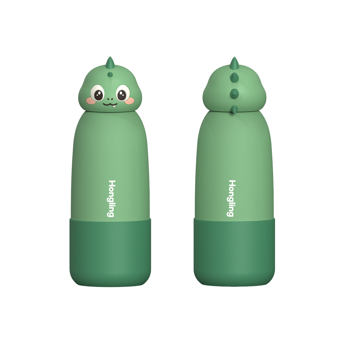 Hong Ling  Vacuum Insulated Stainless Steel Tumbler With silicone character head 2025 Trending Flask Mug Water Bottle BPA Free kids water bottle 