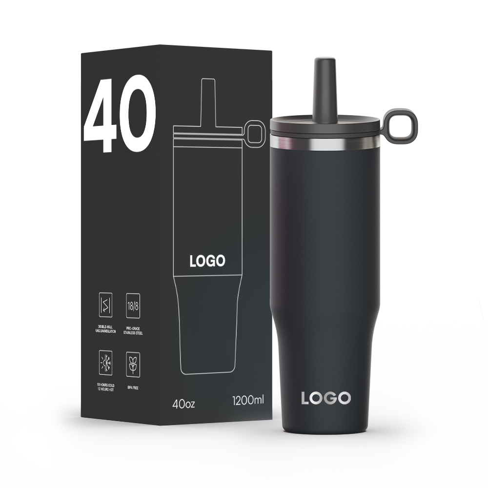 32oz/40oz/50oz Travel Coffee Tumbler, Stainless Steel Tumbler Mug Insulated for Hot and Cold, Metal Water Bottle with Straw and Handle and Swivel Seal Lid