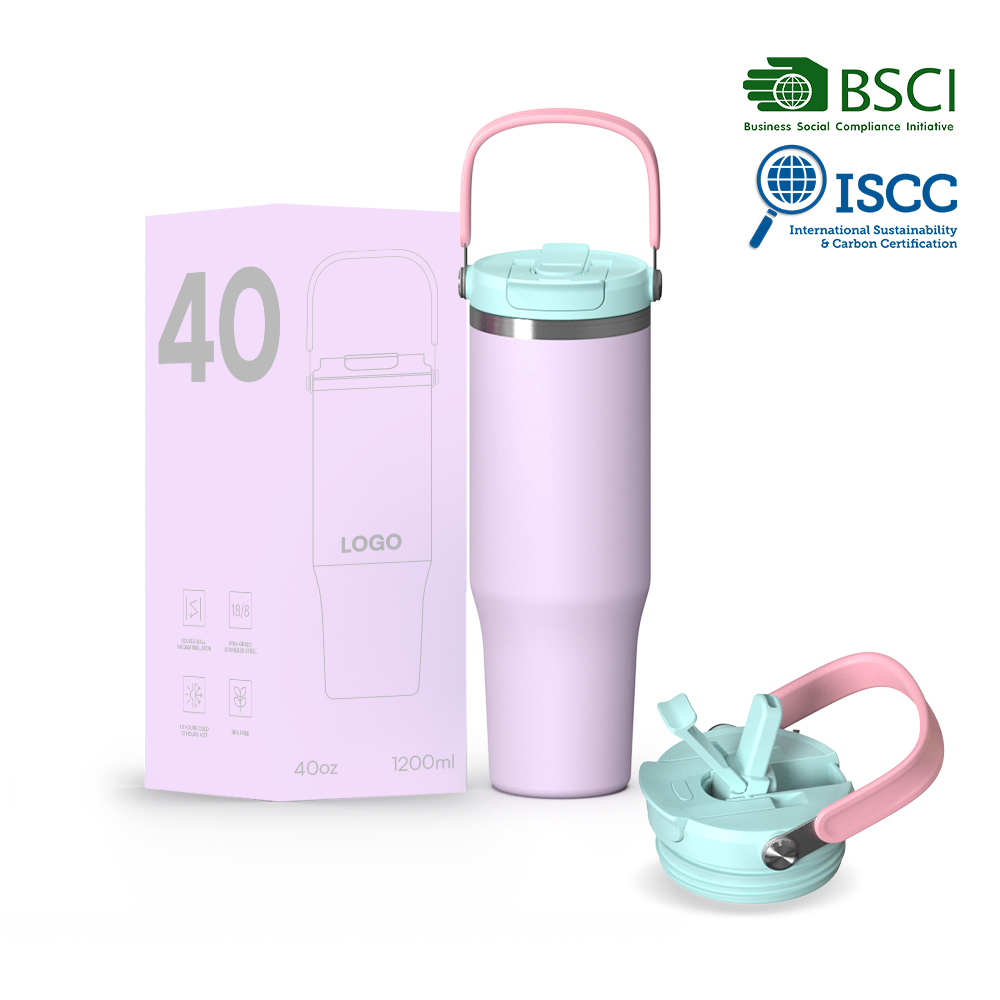 Coffee Cup with Lid and Handle - Stainless Steel Insulated Coffee Mug for Hot & Cold Drinks - Ideal Travel Mugs -32oz/40oz/50oz