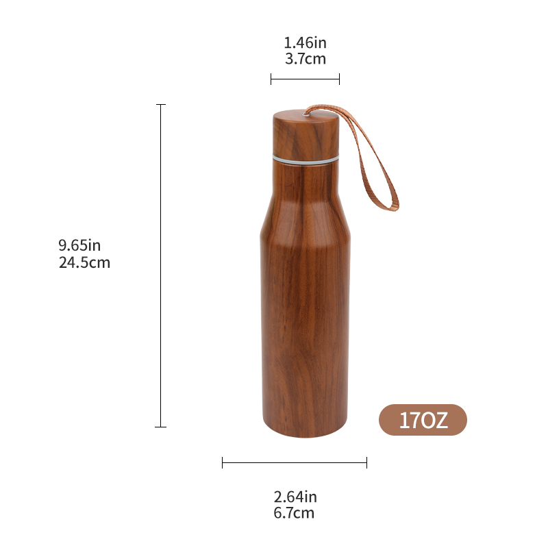 Small-mouth bottle with a drawstring handle Custom wholesale 17oz stainless steel insulated water bottle Double wall thermos cup 