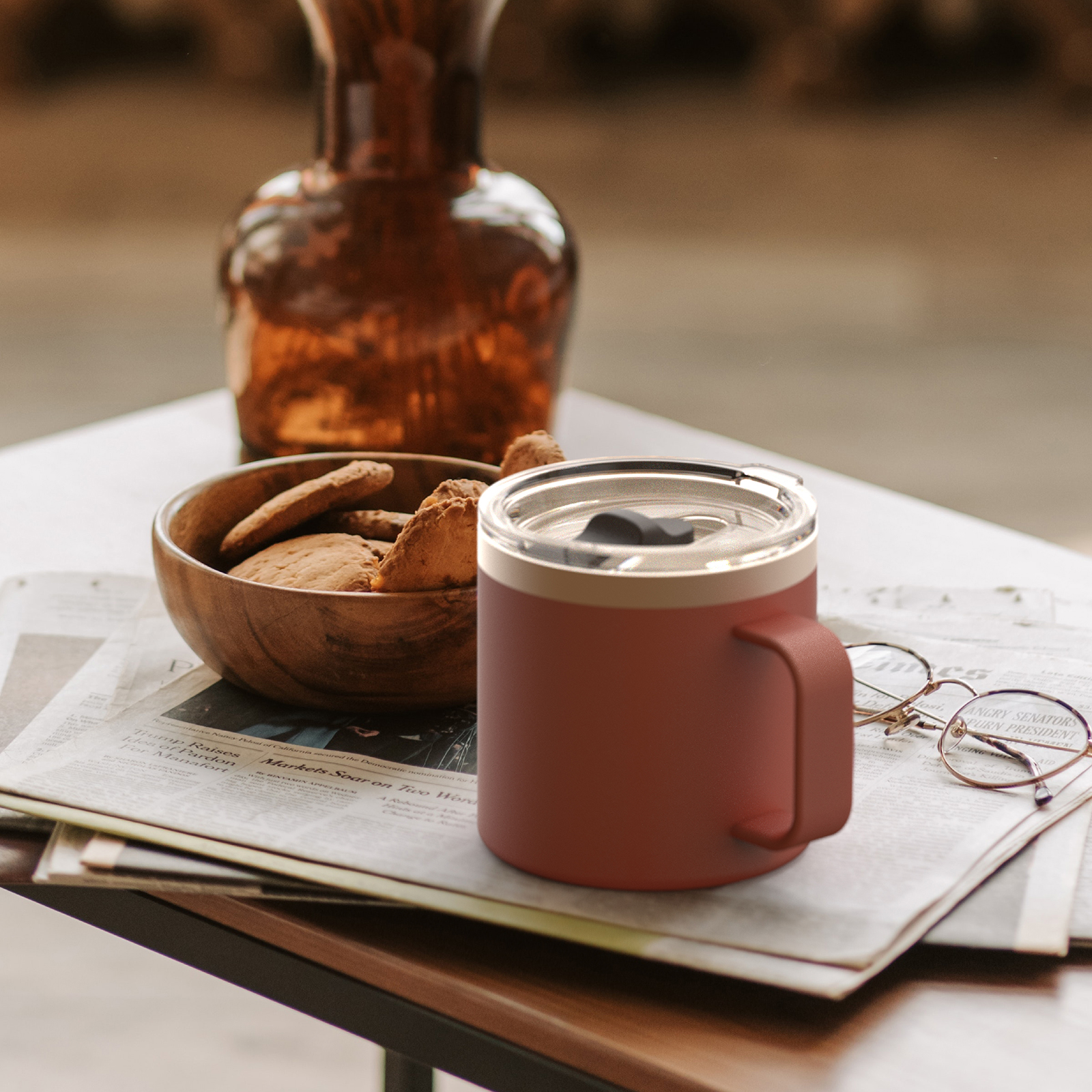 Stainless steel handle mug