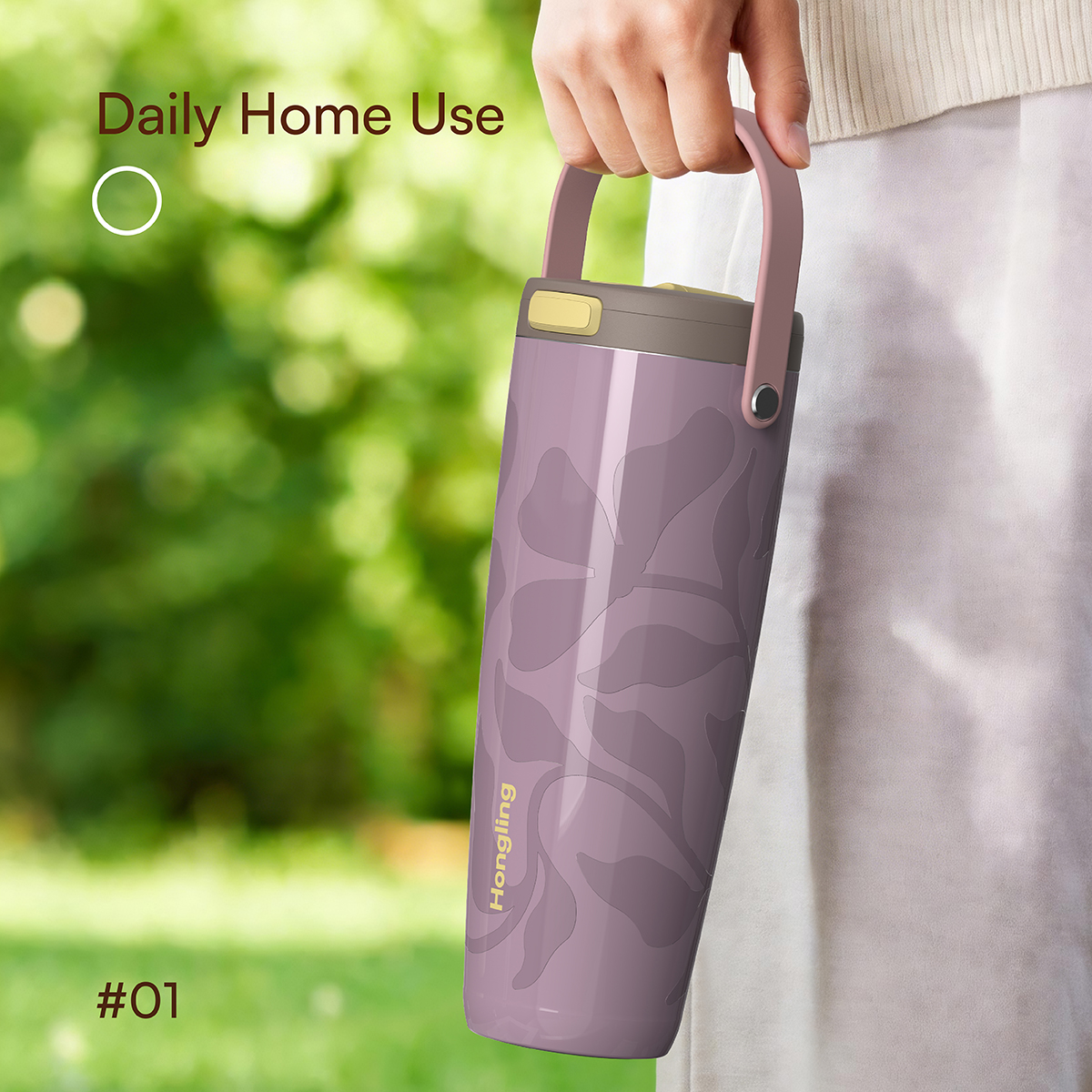 Wholesale Insulated Stainless Steel Tumbler with Handle & Straw Lid, 25oz/30oz Car Cup Vacuum Travel Mug (OEM/ODM)