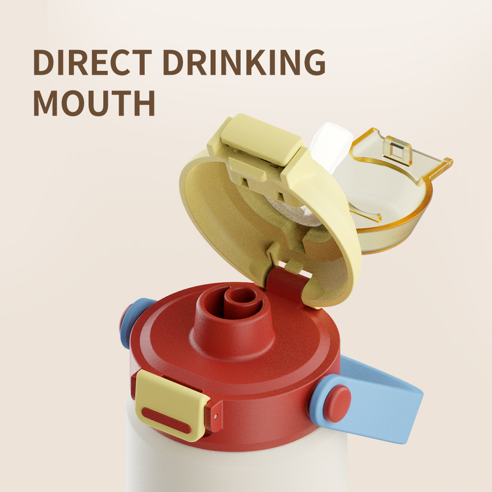 Double Drinking Lid with Straw Insulated Water Bottle, Stainless Steel Metal Vacuum Water Bottle, Thermos Bottle with Leak-proof Lid, Suitable for Travel, Camping, Fitness and Sports Multi-Color