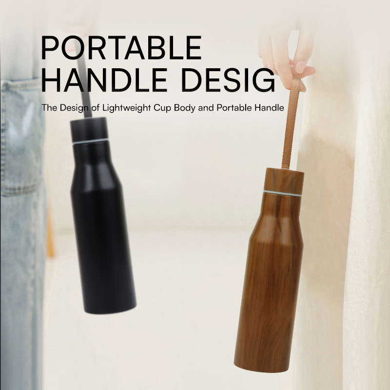 Small-mouth bottle with a drawstring handle Custom wholesale 17oz stainless steel insulated water bottle Double wall thermos cup 