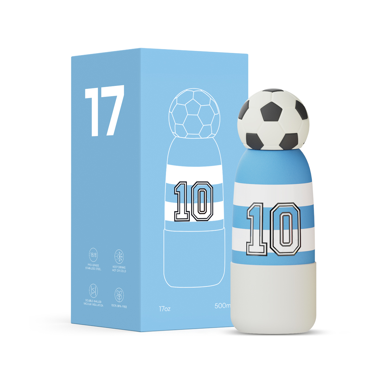 Hong Ling  Vacuum Insulated Stainless Steel Tumbler With silicone character head 2025 Trending Flask Mug Water Bottle BPA Free kids water bottle 