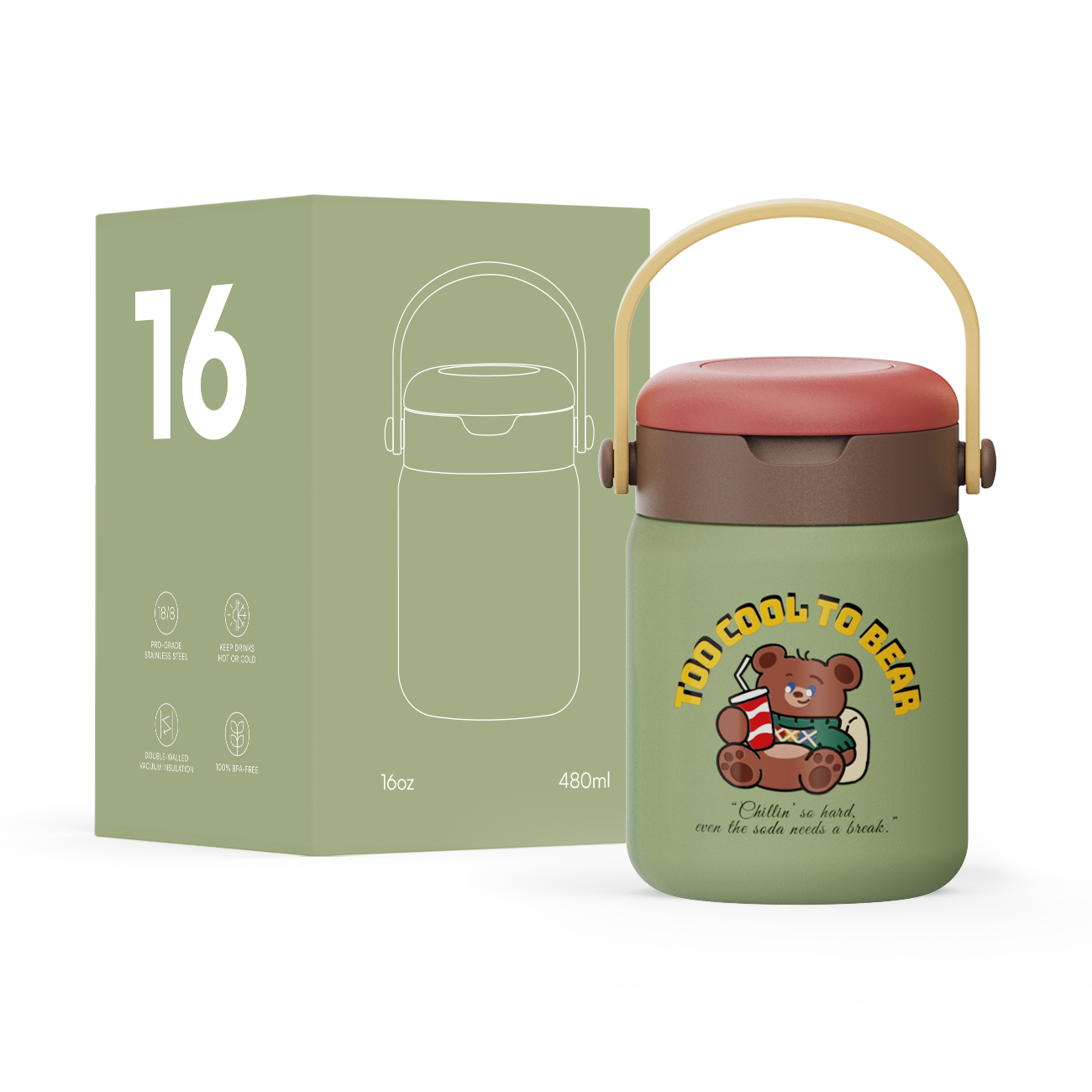  Custom wholesale food jar Insulated Food Jar Thermal Food Jar Food Jar with Spoon same as Zojirushi Stainless steel tumbler manufacturer