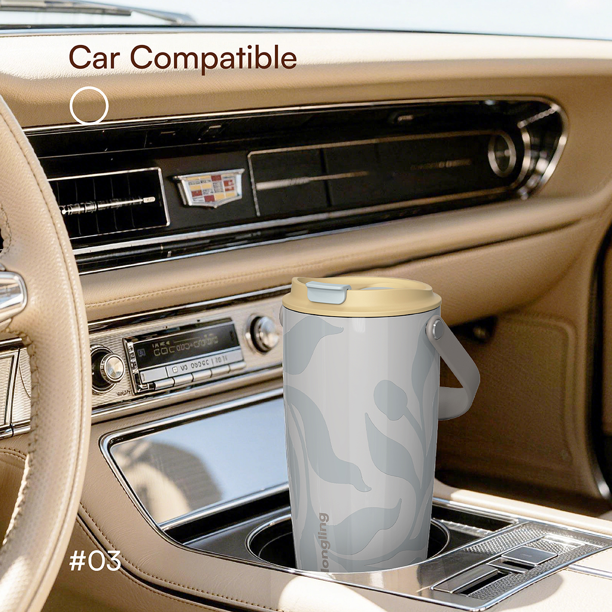 Wholesale Insulated Stainless Steel Tumbler with Handle & Straw Lid, 25oz/30oz Car Cup Vacuum Travel Mug (OEM/ODM)