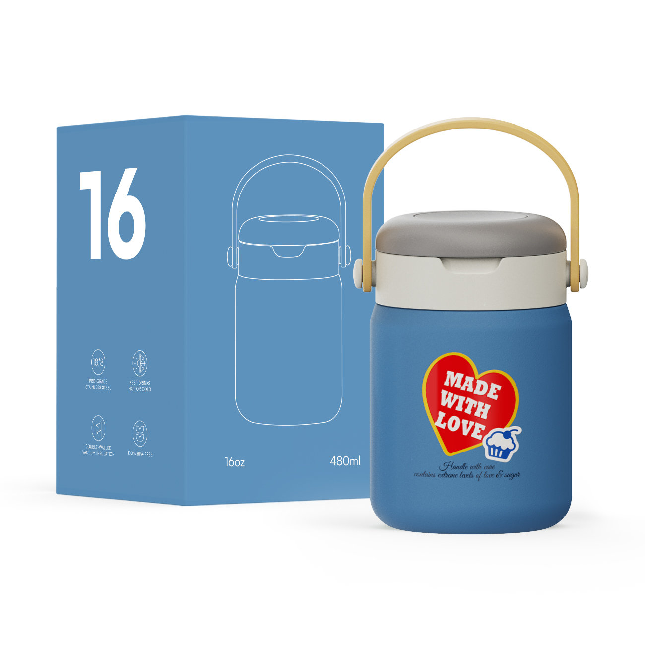  Custom wholesale food jar Insulated Food Jar Thermal Food Jar Food Jar with Spoon same as Zojirushi Stainless steel tumbler manufacturer