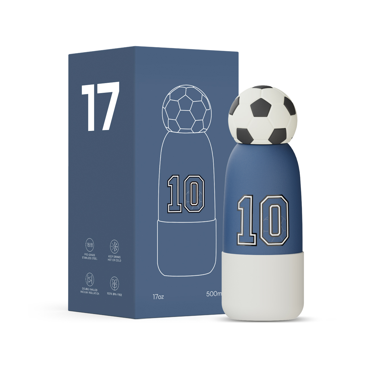 Hong Ling  Vacuum Insulated Stainless Steel Tumbler With silicone character head 2025 Trending Flask Mug Water Bottle BPA Free kids water bottle 