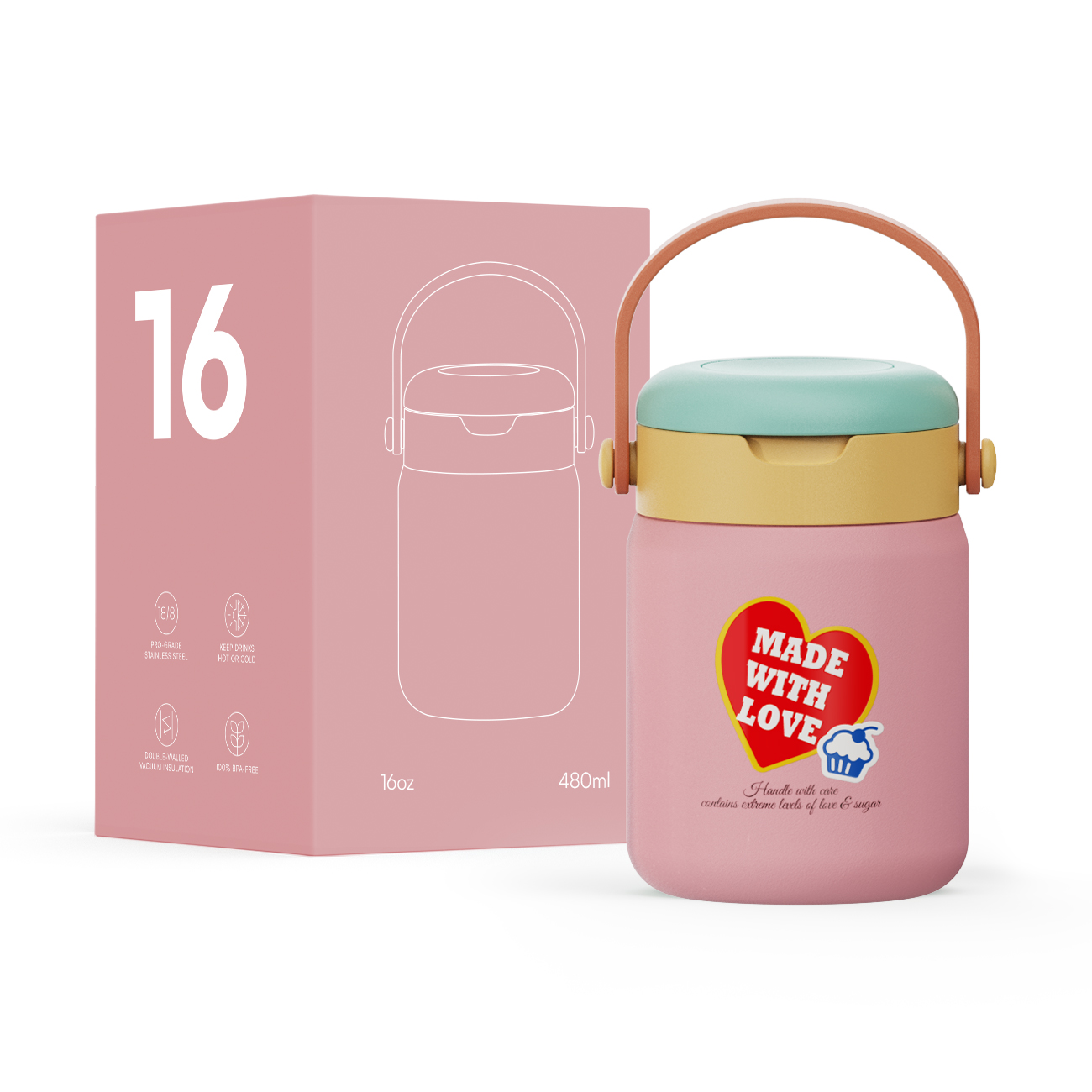  Custom wholesale food jar Insulated Food Jar Thermal Food Jar Food Jar with Spoon same as Zojirushi Stainless steel tumbler manufacturer