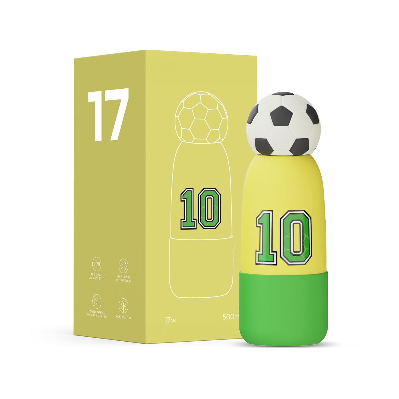 Hong Ling  Vacuum Insulated Stainless Steel Tumbler With silicone character head 2025 Trending Flask Mug Water Bottle BPA Free kids water bottle 