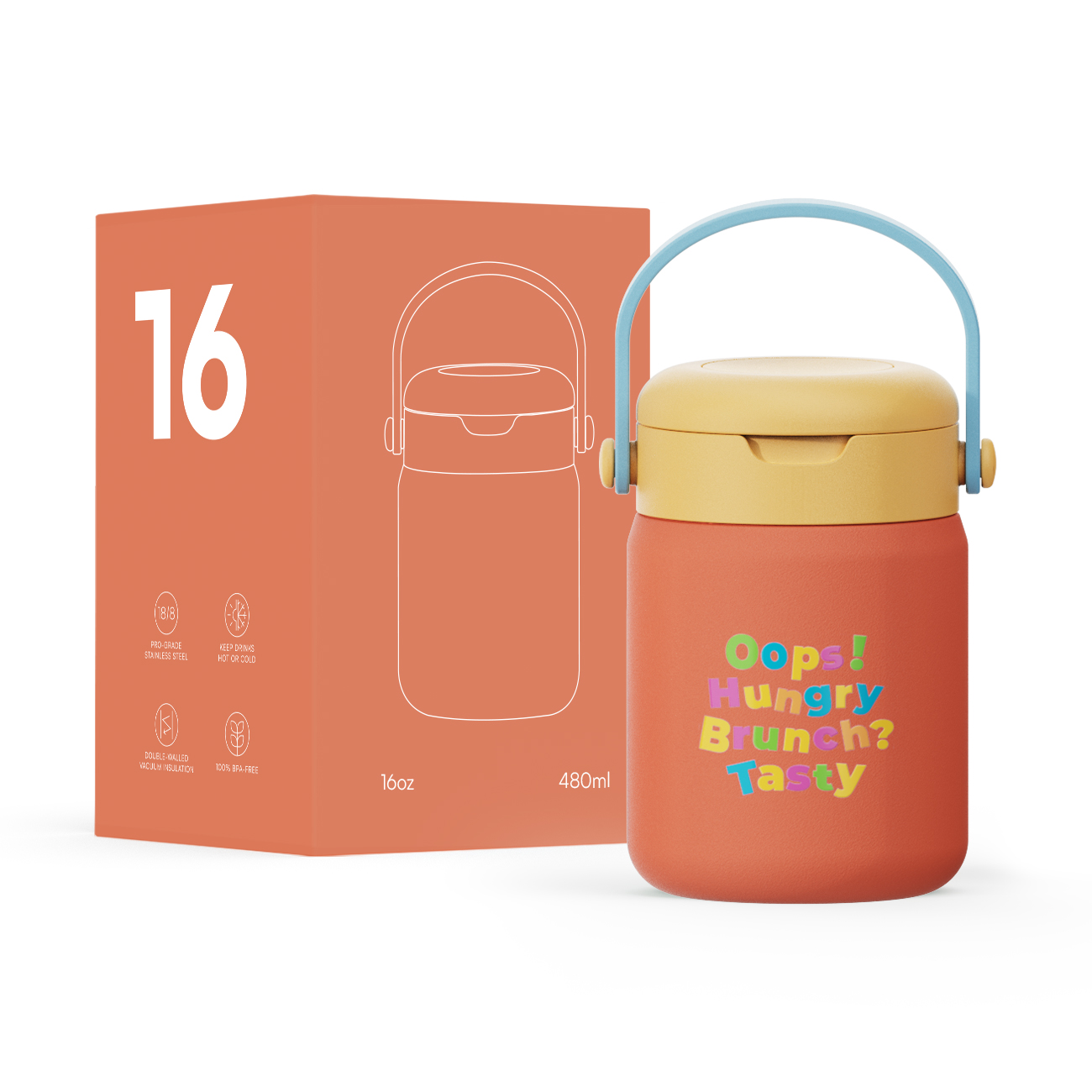  Custom wholesale food jar Insulated Food Jar Thermal Food Jar Food Jar with Spoon same as Zojirushi Stainless steel tumbler manufacturer