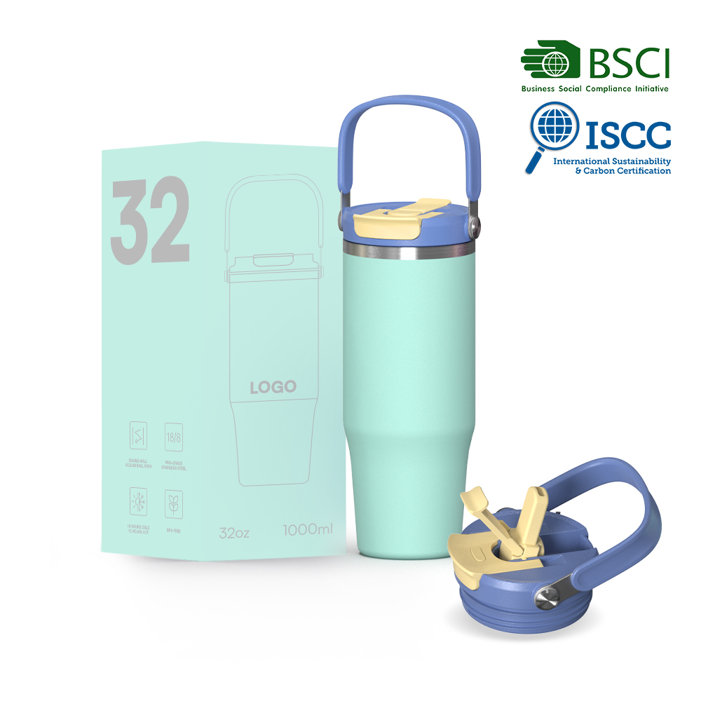 Coffee Cup with Lid and Handle - Stainless Steel Insulated Coffee Mug for Hot & Cold Drinks - Ideal Travel Mugs -32oz/40oz/50oz