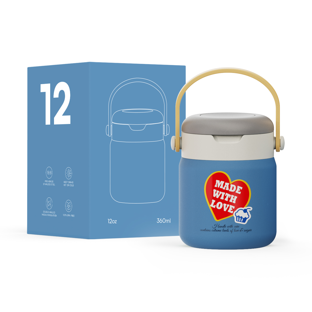  Custom wholesale food jar Insulated Food Jar Thermal Food Jar Food Jar with Spoon same as Zojirushi Stainless steel tumbler manufacturer