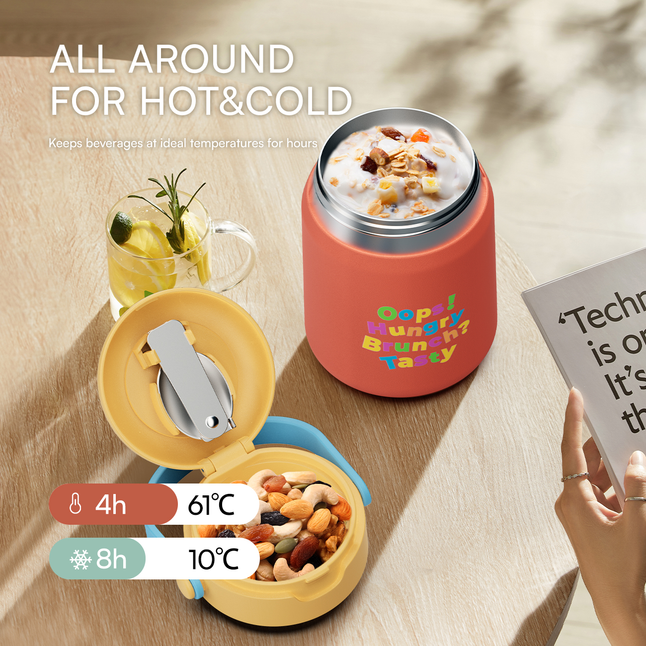  Custom wholesale food jar Insulated Food Jar Thermal Food Jar Food Jar with Spoon same as Zojirushi Stainless steel tumbler manufacturer