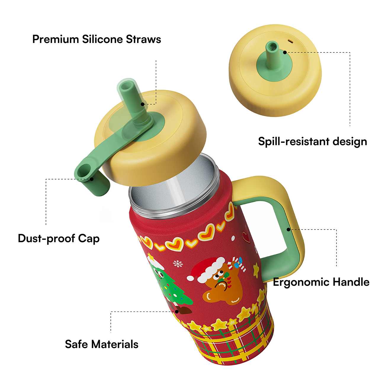 Hongling custom kids water bottle with handle  Vacuum Insulated Metal Travel Mug Coffee Cup With Handle and Logo water bottle manufacturer factory