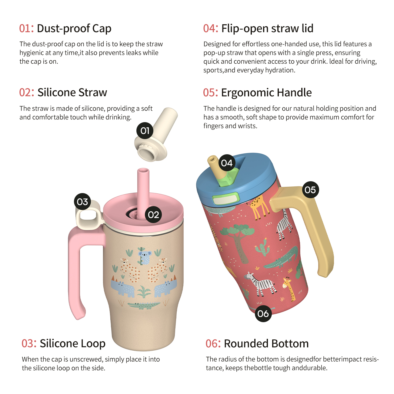 Hongling custom kids water bottle with handle  Vacuum Insulated Metal Travel Mug Coffee Cup With Handle and Logo water bottle manufacturer factory