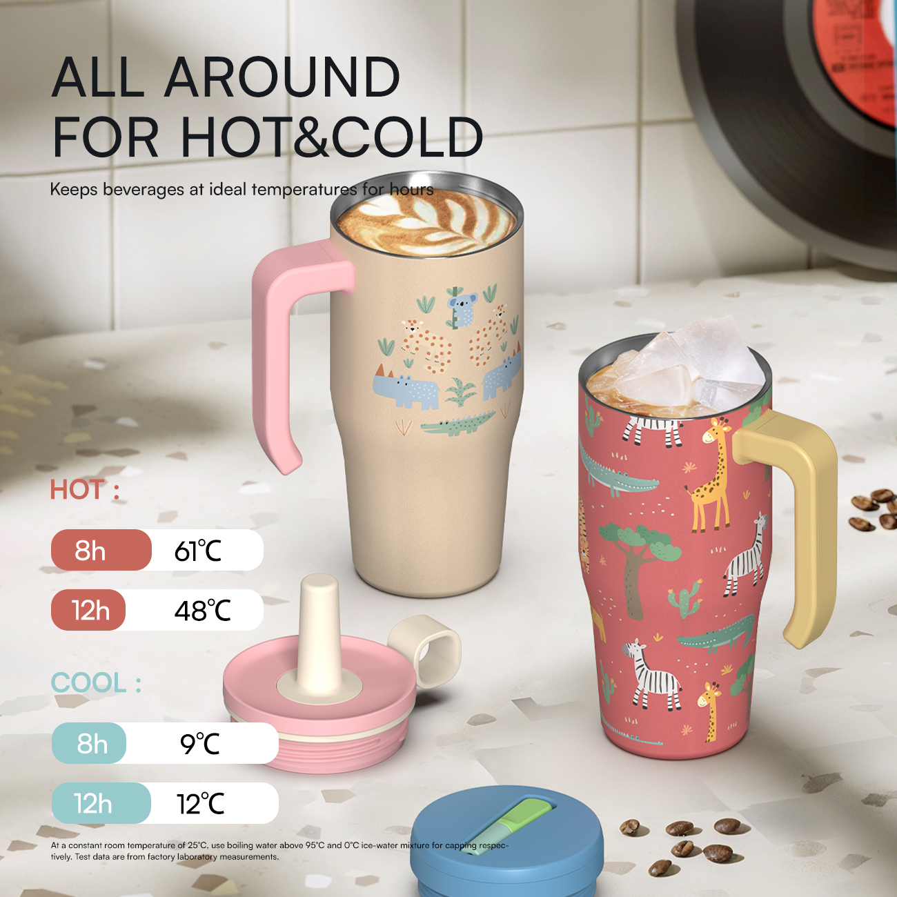 Hongling custom kids water bottle with handle  Vacuum Insulated Metal Travel Mug Coffee Cup With Handle and Logo water bottle manufacturer factory
