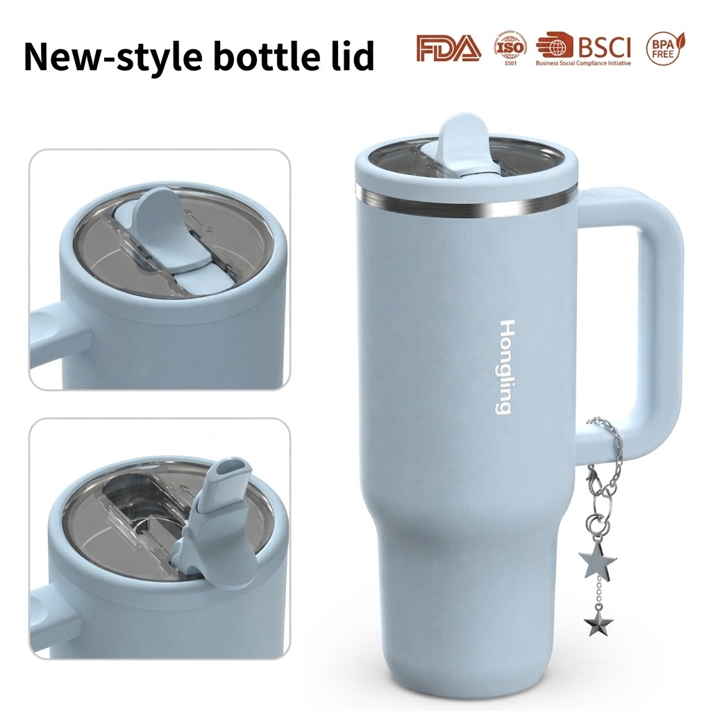 Custom Stainless Steel Travel Tumbler with Tritan Push-Lock Lid & DIY Accessories Wholesale - OEM/ODM Manufacturer
