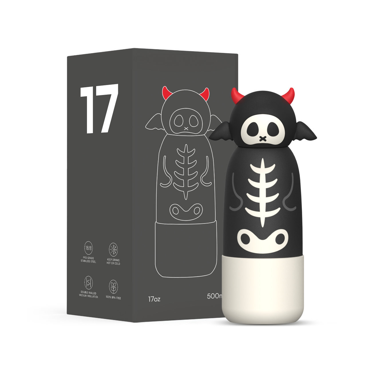 Hong Ling  Vacuum Insulated Stainless Steel Tumbler With silicone character head 2025 Trending Flask Mug Water Bottle BPA Free kids water bottle 