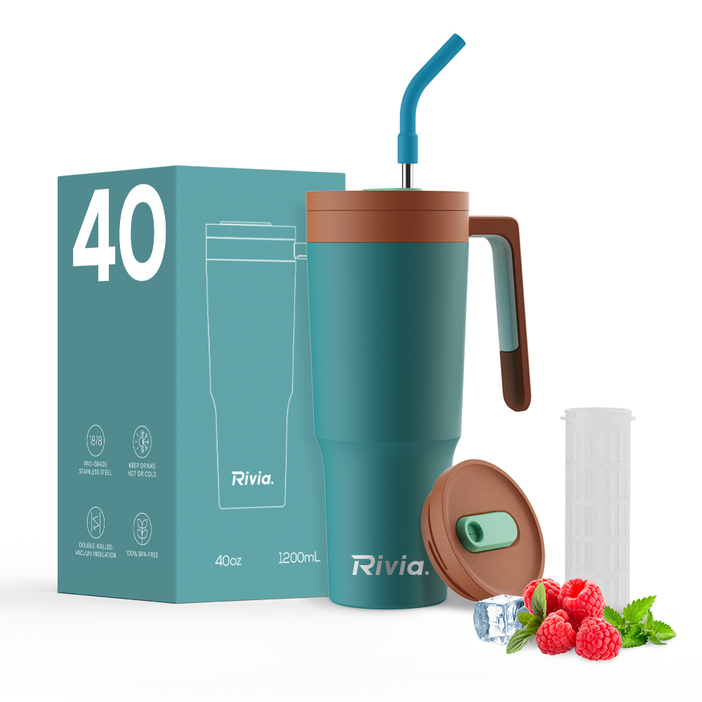 40oz New Design Leakproof Tumbler With Handle, Double Wall Insulated Tumbler, Keep Hot and Cold