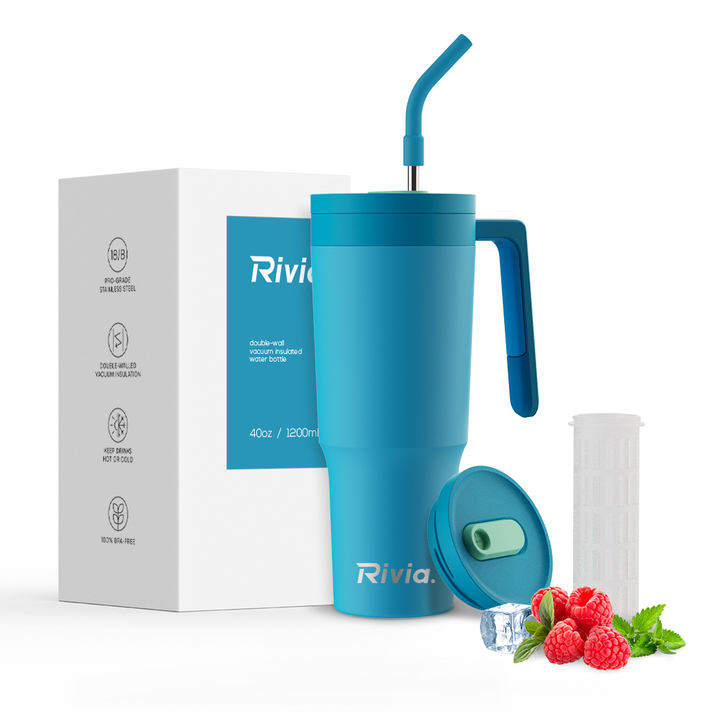 40oz New Design Leakproof Tumbler With Handle, Double Wall Insulated Tumbler, Keep Hot and Cold