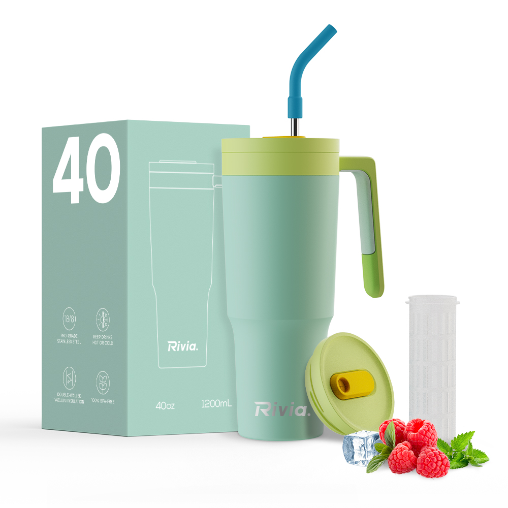 40oz New Design Leakproof Tumbler With Handle, Double Wall Insulated Tumbler, Keep Hot and Cold