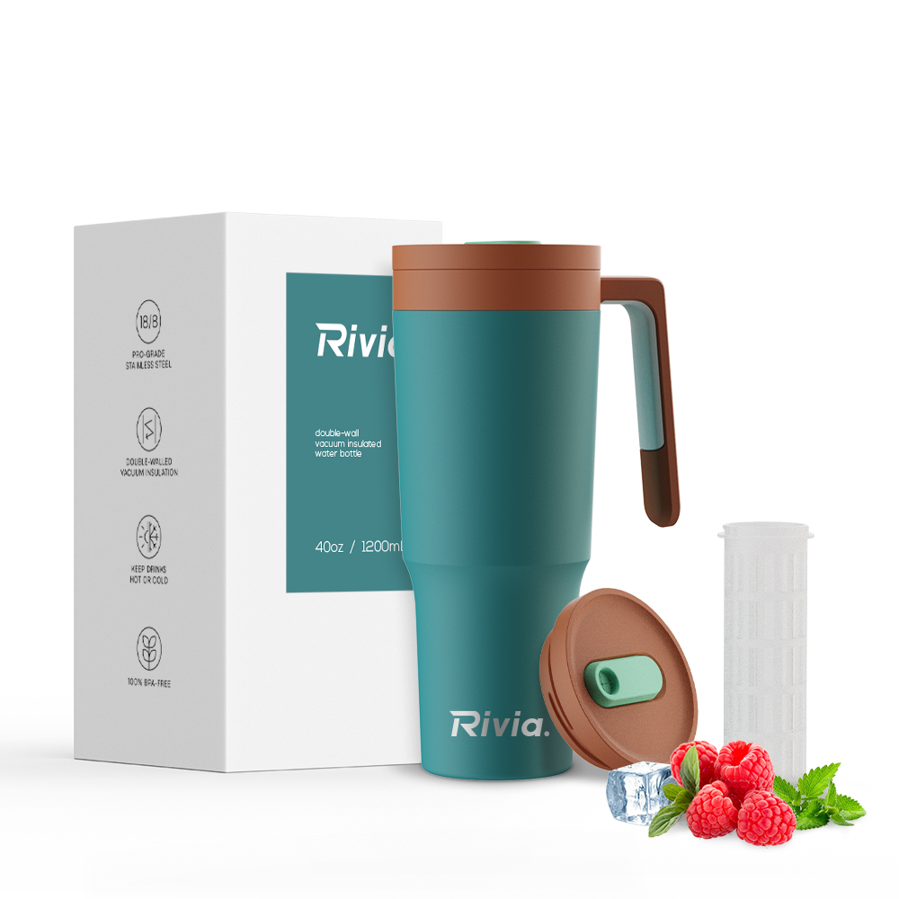 40oz New Design Leakproof Tumbler With Handle, Double Wall Insulated Tumbler, Keep Hot and Cold