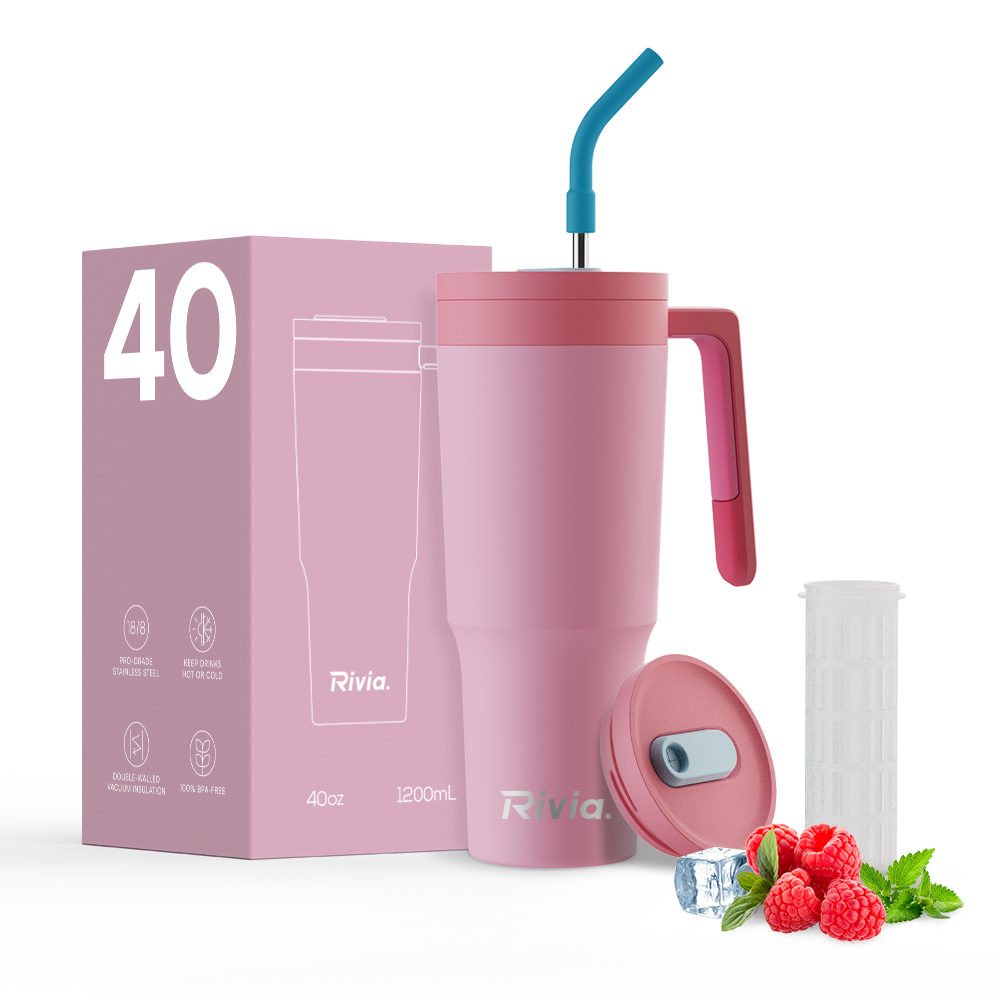 40oz New Design Leakproof Tumbler With Handle, Double Wall Insulated Tumbler, Keep Hot and Cold