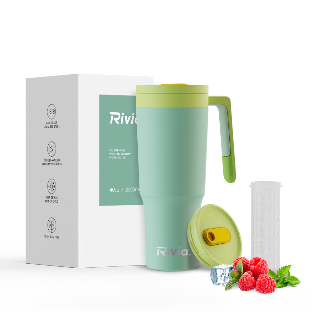 40oz New Design Leakproof Tumbler With Handle, Double Wall Insulated Tumbler, Keep Hot and Cold