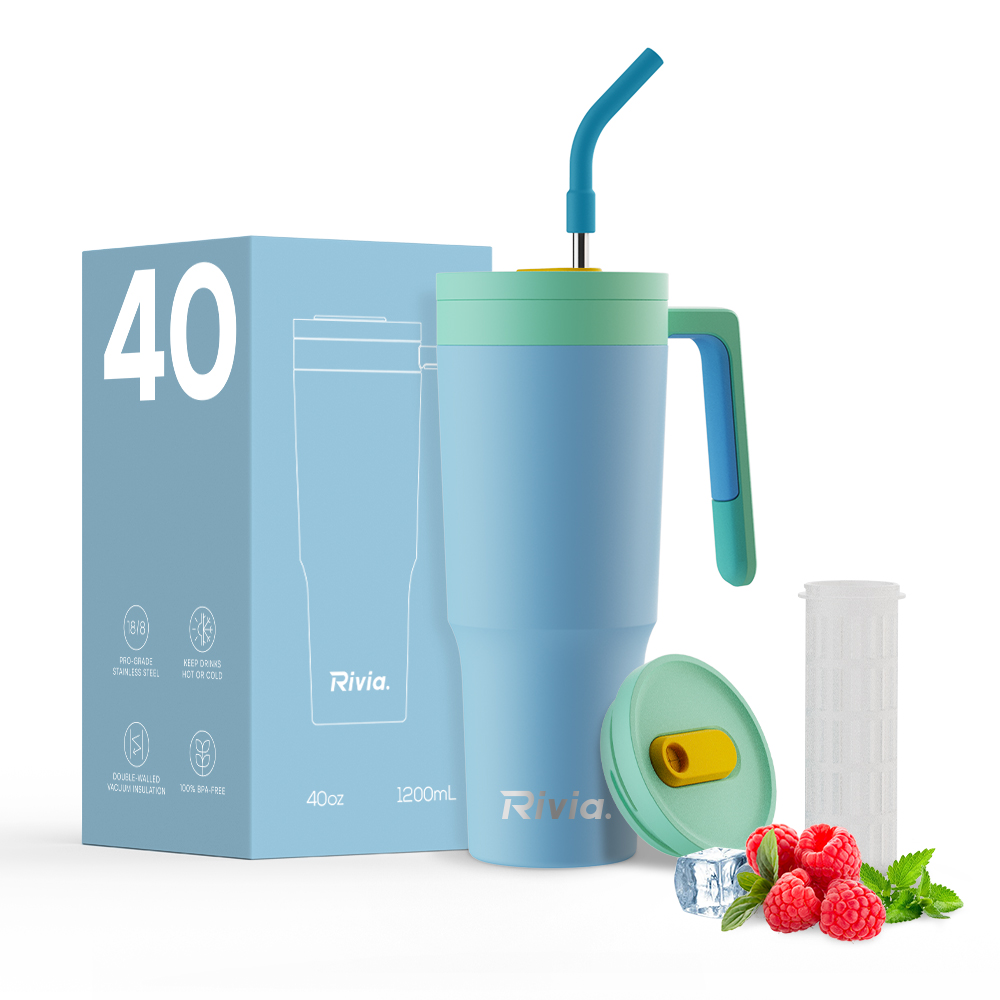 40oz New Design Leakproof Tumbler With Handle, Double Wall Insulated Tumbler, Keep Hot and Cold