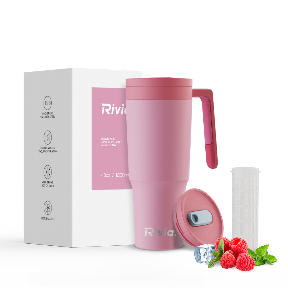 40oz New Design Leakproof Tumbler With Handle, Double Wall Insulated Tumbler, Keep Hot and Cold