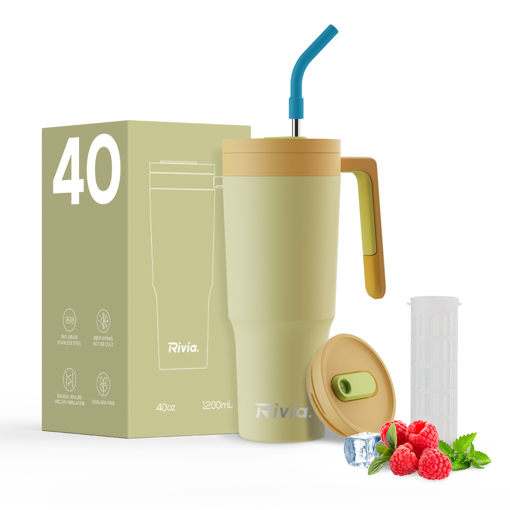 40oz New Design Leakproof Tumbler With Handle, Double Wall Insulated Tumbler, Keep Hot and Cold