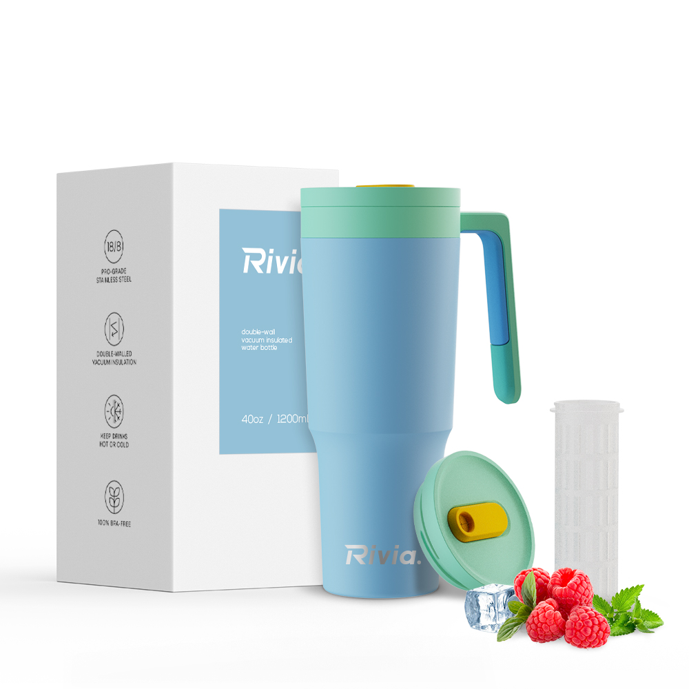 40oz New Design Leakproof Tumbler With Handle, Double Wall Insulated Tumbler, Keep Hot and Cold