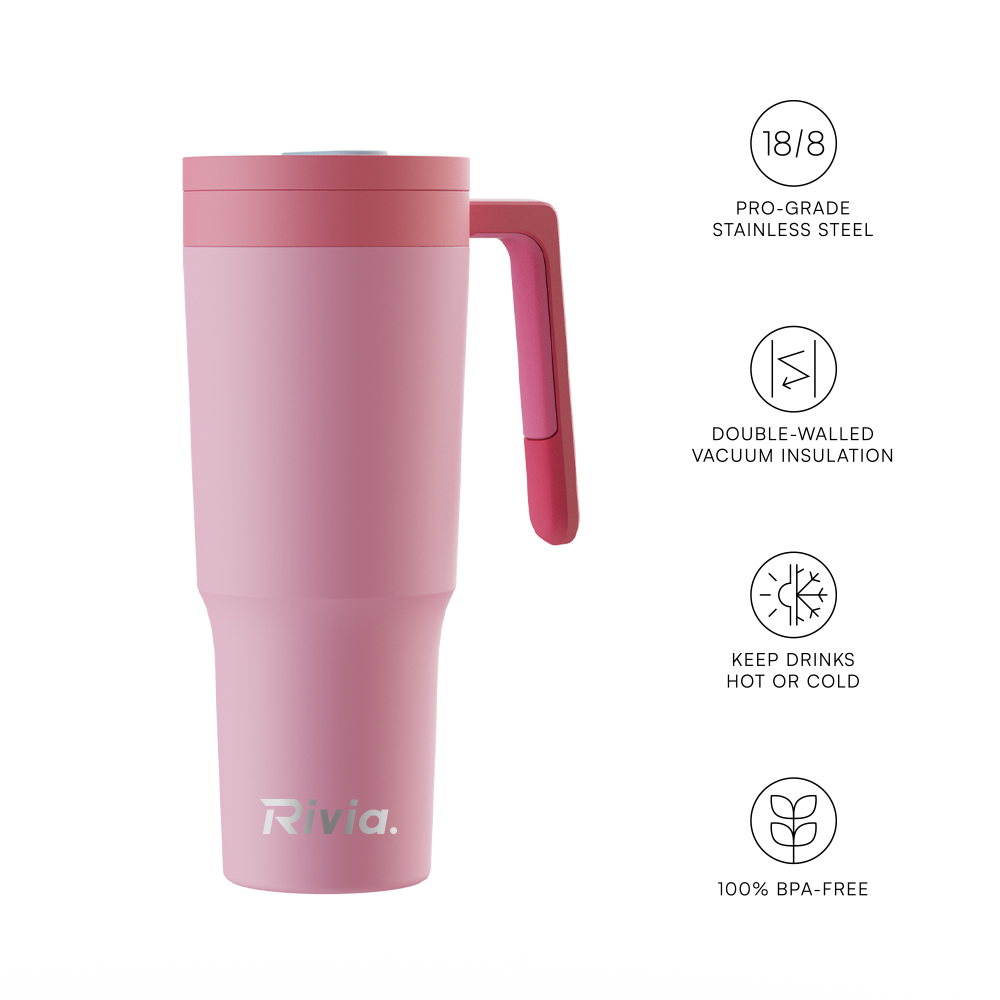 40oz New Design Leakproof Tumbler With Handle, Double Wall Insulated Tumbler, Keep Hot and Cold