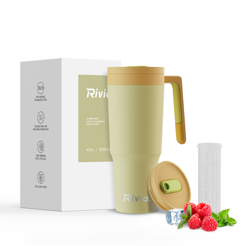 40oz New Design Leakproof Tumbler With Handle, Double Wall Insulated Tumbler, Keep Hot and Cold