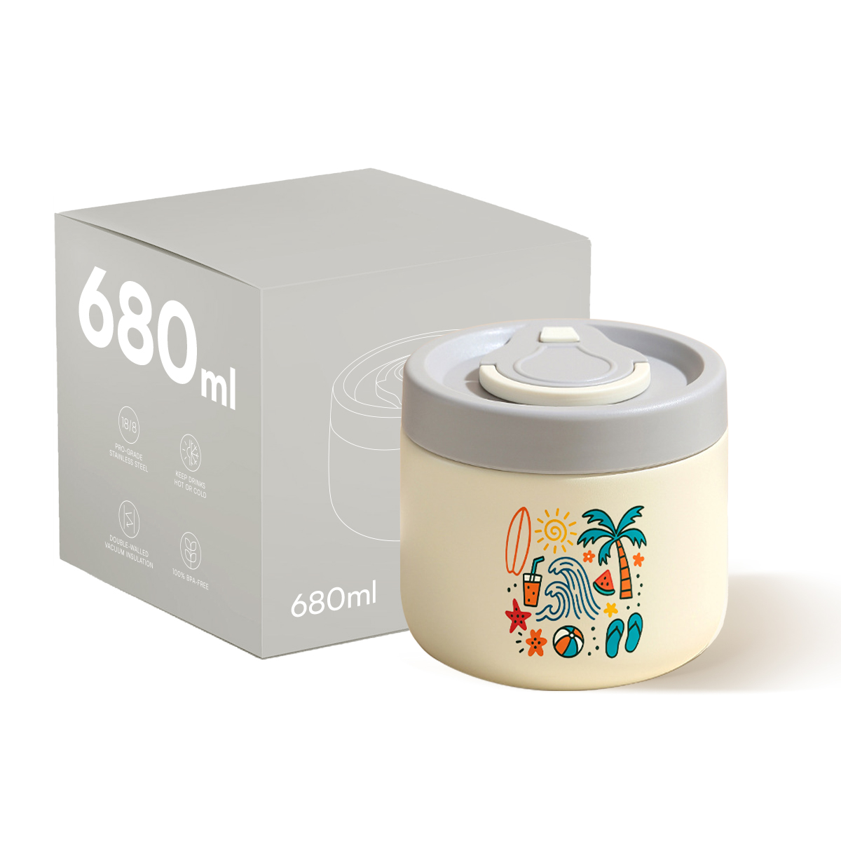 Hongling lunch box Hong Ling Vaso Termico Para Comida Stainless Steel Food Jar with Spoon Custom Logo Wholesale