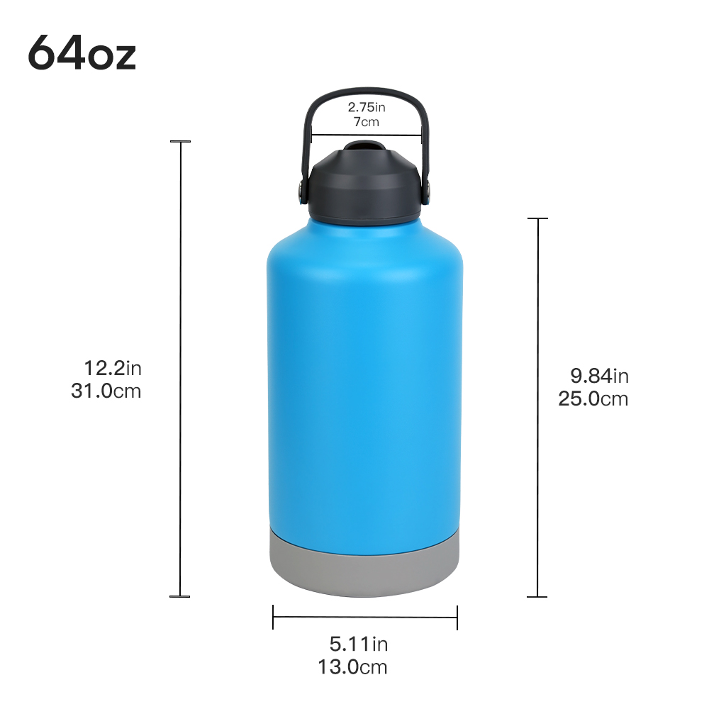 Insulated Stainless Steel Water Bottle 64oz,big capacity