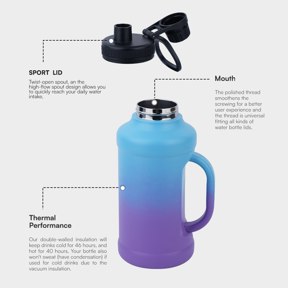 Big capacity water bottle with handle